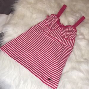 Hollister pink and white striped tank tank